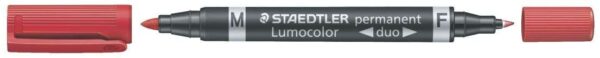 163785_1 Staedtler Lumocolor 348 Rotulador Permanente de Doble Punta - Secado Rapido - Color Rojo - Imagen 1