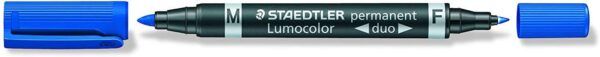 163790_1 Staedtler Lumocolor 348 Rotulador Permanente de Doble Punta - Secado Rapido - Color Azul - Imagen 1