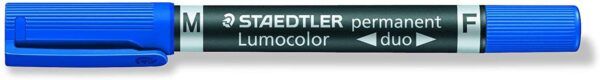 Staedtler Lumocolor 348 Rotulador Permanente de Doble Punta - Secado Rapido - Color Azul - Imagen 2