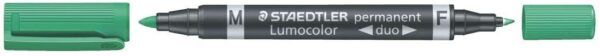 163795_1 Staedtler Lumocolor 348 Rotulador Permanente de Doble Punta - Secado Rapido - Color Verde - Imagen 1