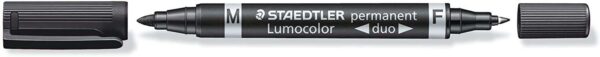 Staedtler Lumocolor 348 Rotulador Permanente de Doble Punta - Secado Rapido - Color Negro - Imagen 2