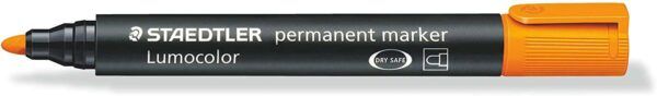 Staedtler Lumocolor 352 Rotulador Permanente - Punta Redonda - Trazo 2mm Aprox - Capuchon con Clip - Secado Rapido - Color Naranja - Imagen 2