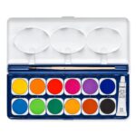 Pack de 12 Pastillas de Acuarela Staedtler Noris 888 + Tubo Zinc Blanco + Pincel - Mezclables entre sí - Colores Surtidos - Imagen 2