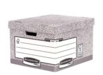Fellowes Bankers Box Contenedor de Archivos Folio - Montaje Automatico Fastfold - Carton Reciclado Certificacion FSC - Color Gris - Imagen 2
