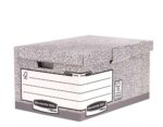 Fellowes Bankers Box Maxi Contenedor de Archivos - Tapa Fija - Montaje Automatico Fastfold - Carton Reciclado Certificacion FSC - Color Gris - Imagen 2