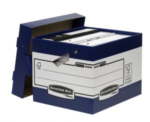 Contenedor de Archivos con Asas Ergonómicas Ergo Box - Montaje Automático Fastfold - Cartón Reciclado Certificación FSC