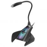Micrófono de Mesa con Cuello Flexible USB MMiC - Iluminación RGB - Botón Silencio - Cable de 1.50m