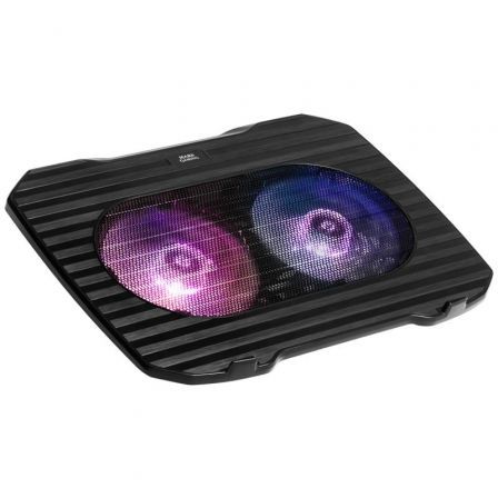 166101_1 Base de Refrigeración para Portátil hasta 15.6" MNBC0 USB - 2 Ventiladores - Iluminación LED RGB Flow - Imagen 1