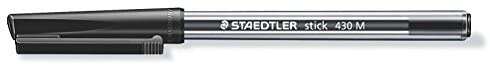 166176_3 Staedtler Stick 430 Boligrafo con Capuchon - Punta 0.35mm - Tinta Endeleble - Color Negro - Imagen 1