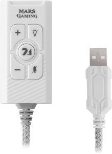 Tarjeta de Sonido Externa 7.1 USB Mars Gaming MSC2W- Jack 3.5mm Audio