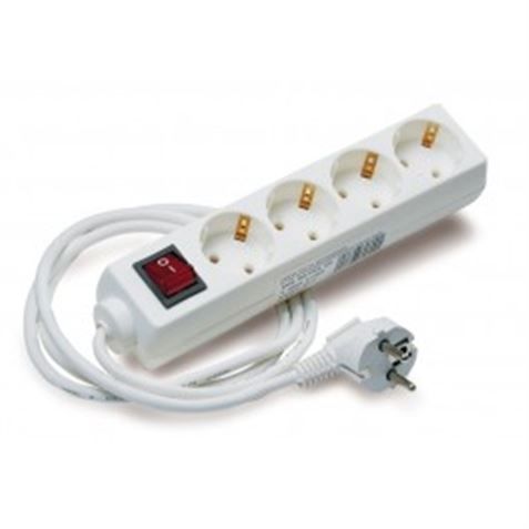166321_1 Elbat Regleta Alimentacion - 4x Schukos - Interruptor On/Off - Cable de 1.50m - Imagen 1