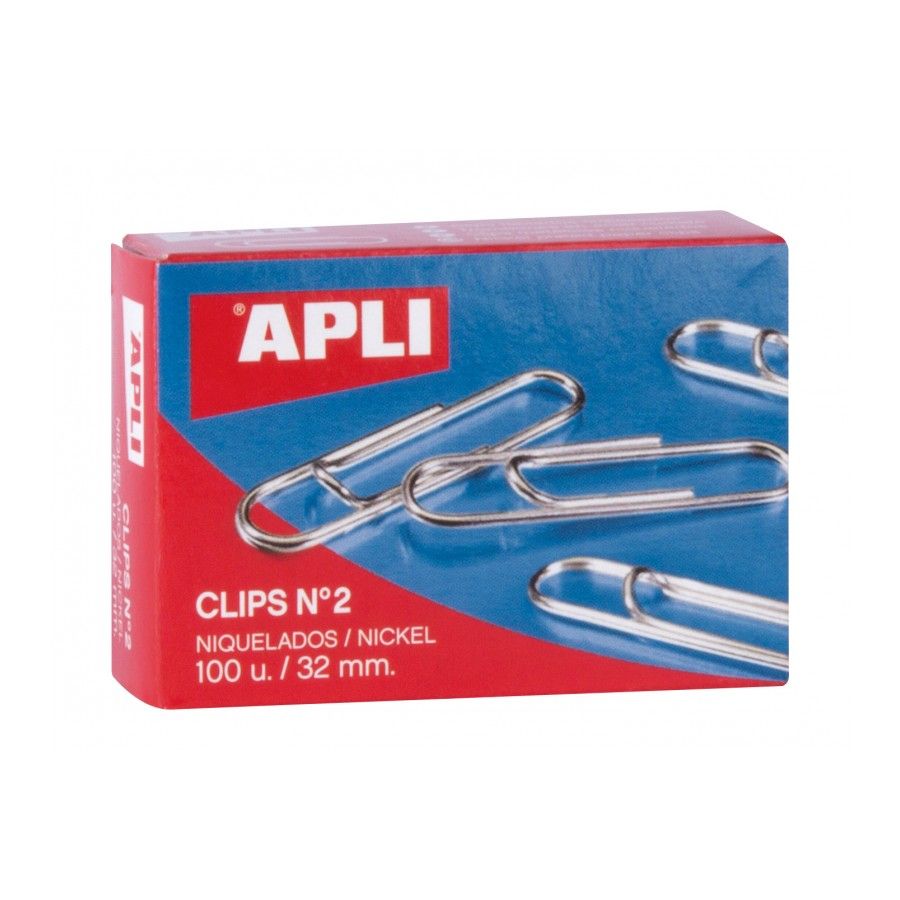 167181_1 Pack de 100 Clips Niquelados nº2 32 mm - Imagen 1