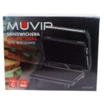 Muvip Sandwichera Inox Placa Lisa 750W - Placa Superior Basculante - Presion Uniforme - Asa Tacto Frio - Imagen 3