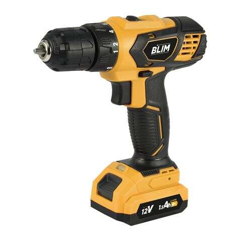 167676_1 Blim Taladro a Bateria 12V 1.5Ah - 28nm de Par Maximo - 2 Velocidades 0-400/0-1500rpm - Color Amarillo - Imagen 1