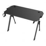 Mesa Gaming Fibra de Carbono con Luz RGB Muvip PRO1400 - Solida - Gran Superficie - Portavasos - Gancho para Auriculares - Medidas 120x60x75cm - Color Negro - Imagen 2