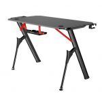 Mesa Gaming Fibra de Carbono con Luz RGB Muvip PRO1400 - Solida - Gran Superficie - Portavasos - Gancho para Auriculares - Medidas 120x60x75cm - Color Negro - Imagen 3
