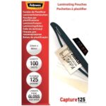 Fellowes Pack de 100 Fundas para Plastificar Tarjetas 54 x 86 mm Brillo - 125 Micras - Alta Calidad - Transparente - Imagen 2