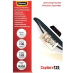 Fellowes Pack de 125 Fundas para Plastificar Tarjetas Brillo 65 x 95 mm - 125 Micras - Alta Calidad - Transparente - Imagen 2