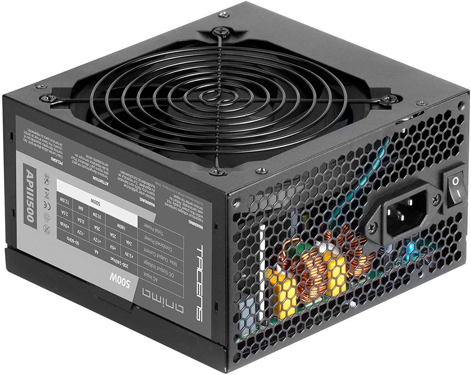 170561_1 Fuente de Alimentación 500W ATX Tacens Anima APIII500 - Eficiencia Bronze del 85% - Ventilador 120mm - Imagen 1