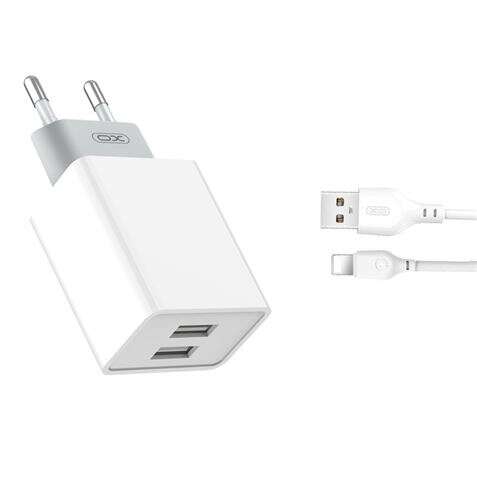 170571_1 XO L65 Pack Cargador de Corriente 2x USB + Cable USB a Lightning de 1m - Imagen 1