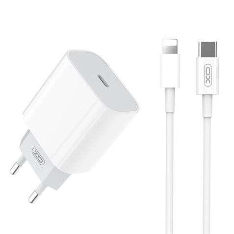 170646_1 XO L77 Pack Cargador de Corriente 1x USB-C 20W Carga Rapida + Cable USB-C a Lightning 1m - Imagen 1
