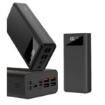 XO PR123 Powerbank 30000mAh - Funcion Linterna - 4 Salidas USB-A - Entradas microUSB, USB-C y Lightning - Pantalla LCD - Carga Rapida - Resistente