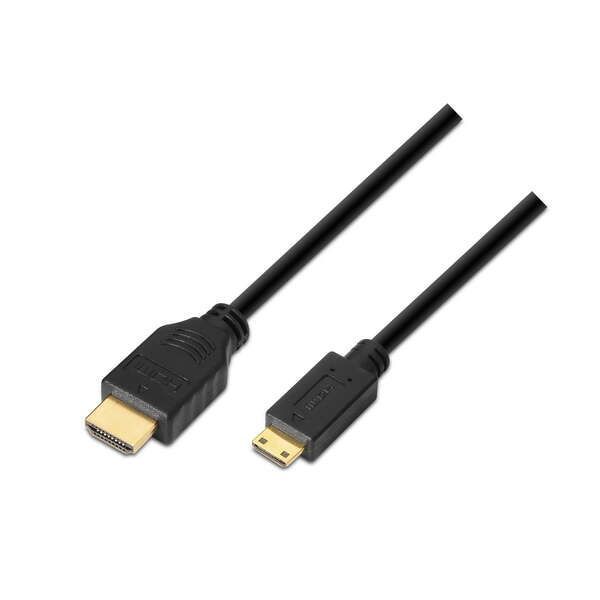 171591_1 Aisens Cable HDMI a Mini HDMI Alta Velocidad / HEC - A Macho-C/Macho - 1.8m - Compatibilidad 3D y Ethernet - Color Negro - Imagen 1