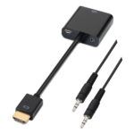 Aisens Conversor HDMI a SVGA+Audio - HDMI A Macho-SVGA Hembra+JACK 3.5/H - 10 cm+1.0m - Color Negro - Imagen 2