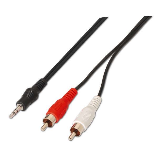 171756_1 Aisens Cable Audio Estereo - JACK 3.5/M-2xRCA Macho - 3.0m - Color Negro - Imagen 1