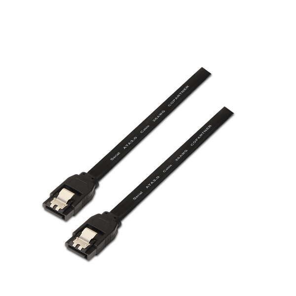 171796_1 Aisens Cable SATA III Datos 6G con Anclajes - 0.5m para Disco Duro SATA I - II - III SSD - Color Negro - Imagen 1