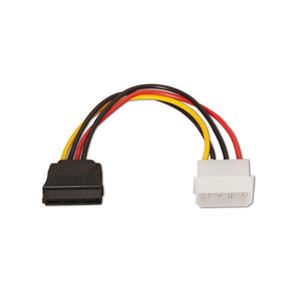 171801_1 Aisens Cable SATA Alimentacion - Molex 4pin/M-SATA Hembra - 16cm - 100% Cobre - Color Negro - Imagen 1