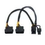 Aisens Cable Tarjeta grafica - 2xMolex 4pin/M-PCI-E(Molex 6+2pin)/M - 20cm - 100% Cobre - Color Negro - Imagen 2