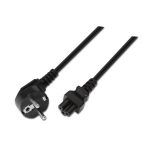 Cable Alimentación Trébol - CEE7 Acodado/M-C5/H - 1.5m - 100% Cobre Puro AWG18 - Color Negro