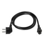 Cable Alimentación Trébol - CEE7 Acodado/M-C5/H - 1.5m - 100% Cobre Puro AWG18 - Color Negro - Imagen 2
