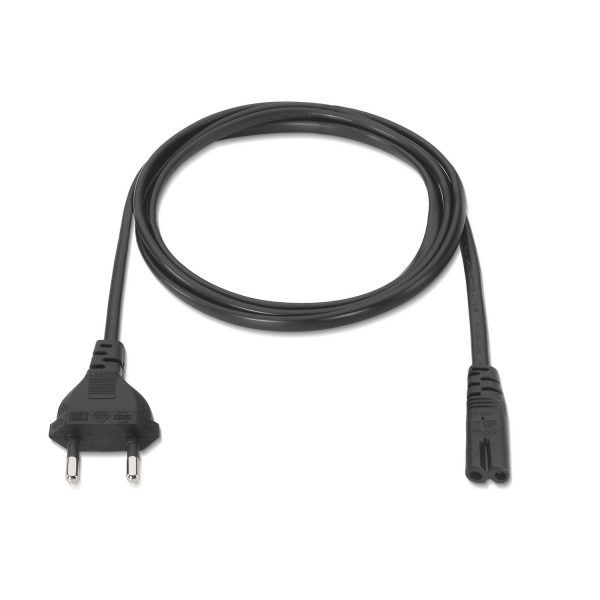 Aisens Cable Alimentacion Forma 8 - CEE7/16/M-C7/H - 1.5m - 100% Cobre Puro AWG18 - Color Negro - Imagen 2