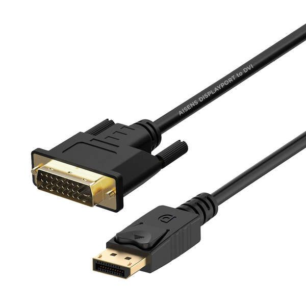 172851_1 Aisens Cable Conversor Displayport a DVI - DP/M-DVI/M - 2.0m - Color Negro - Imagen 1