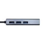 Aisens Conversor USB 3.0 a Ethernet GIGABIT 10/100/1000 MBPS + HUB 3xUSB3.0 - 15cm - Color Gris - Imagen 2