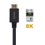 Aisens Cable HDMI V2.1 Certificado Ultra Alta Velocidad 8K@60Hz 48Gbps - A/M-A/M - 3.0m - Color Negro - Imagen 2
