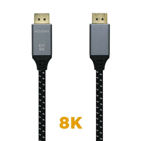 173271_1 Aisens Cable Displayport V1.4 8K@60hz - DP/M-DP/M - 1.5m - Color Gris - Imagen 1