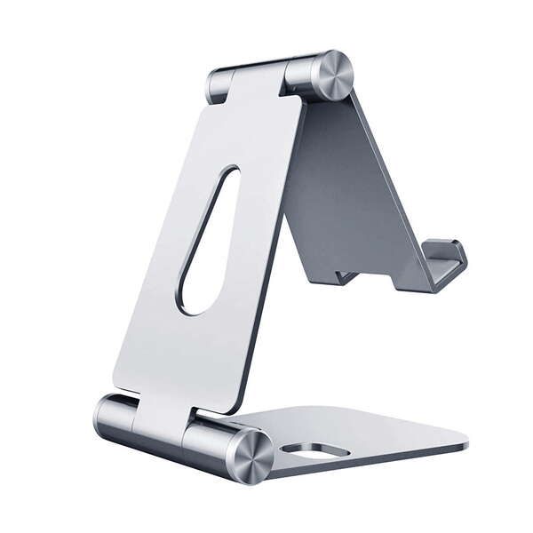 173481_1 Aisens Soporte de Sobremesa Tamaño M Ajustable (2 Pivotes) para Movil / Tablet - Color Plata - Imagen 1