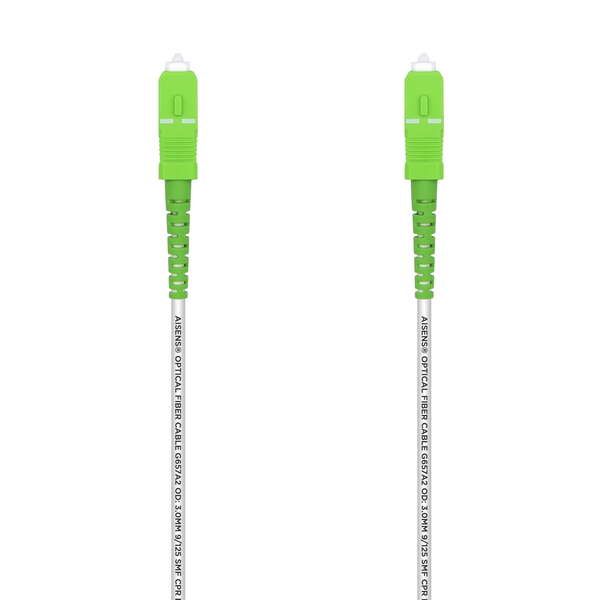 173711_1 Aisens Cable Fibra Optica Latiguillo G657A2 3.0 9/125 SMF Simplex CPR Dca LSZH - SC/APC-SC/APC - 1.0M - Color Blanco - Imagen 1