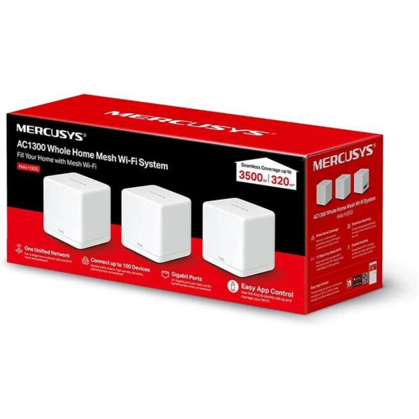 Mercusys H30G Sistema Wi-Fi Mesh AC1300 Dual Band - 3 Unidades Halo - Cobertura hasta 260 m² - Roaming sin Interrupciones - Imagen 4