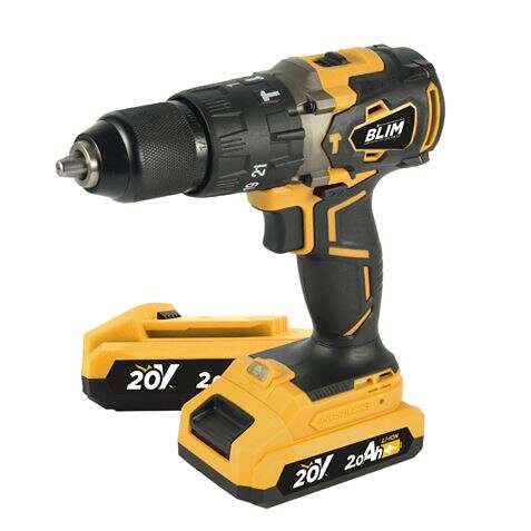 175236_1 Blim Taladro Percutor a Bateria 20V 2Ah - Motor sin Escobillas - 68Nm Par Maximo - 2 Velocidades 0-500/0-2000rpm - Incluye 2 Baterias y Maletin de Transporte - Imagen 1