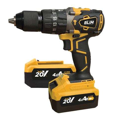 175301_1 Blim Taladro Percutor a Bateria 20V 4Ah - Motor sin Escobillas - 68Nm Par Maximo - 2 Velocidades 0-500/0-2000rpm - Incluye 2 Baterias y Maletin de Transporte - Imagen 1