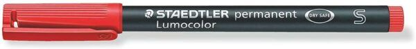 Staedtler Lumocolor Permanent 313 Rotulador Permanente de Punta Fina - Trazo 0.4mm Aprox - Secado Rapido - Color Rojo - Imagen 2