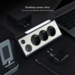 Nanocable Regleta de Sobremesa con 3x Shuckos, 1x USB-C y 1x USB-A - Iluminacion LED con Interruptor - Cable de 1.50m - Imagen 2