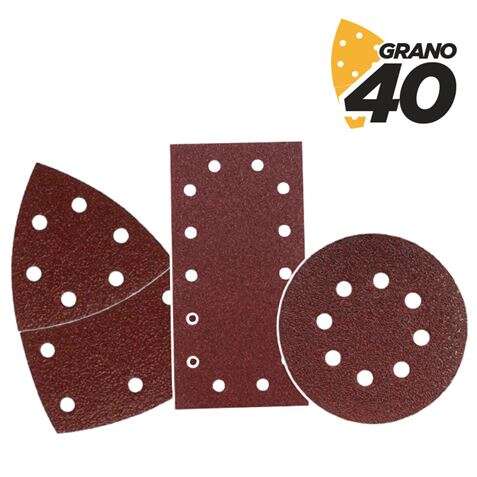 176726_1 Blim Pack de 9 Lijas con Velcro para Lijadora BL0151 - Grano 40 - 3 Formatos - Imagen 1