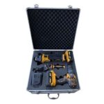 Blim Pack Radial a Bateria 20V 4Ah Velocidad 8500rpm Diametro Disco 115mm + Taladro Percutor 20V 4Ah Par Maximo 68Nm Velocidades 0-500rpm y 0-2000rpm - Incluye 2 Baterias y Maletin de Transporte de Aluminio con Accesorios - Imagen 5