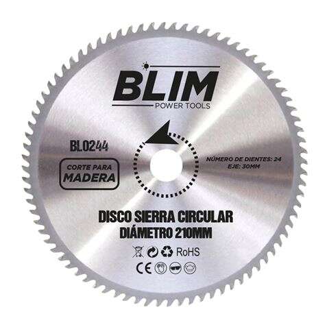 176876_1 Blim Disco Corte de Madera para Sierra 210mm - 24 Dientes con Recubrimiento en Carburo de Tungsteno - Imagen 1