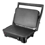 Muvip Sandwichera Inox 1800W - Placas Antiadherentes Reversibles Grill, Lisa - Selector de Temperatura - Placa Superior Basculante - Asas Tacto Frio - Imagen 2